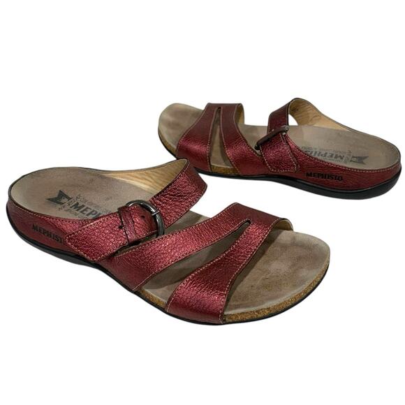 Mephisto | Sandals Open Toe Slide On Shoes Strappy Pink Mauve- Size 37 7 - Picture 1 of 12
